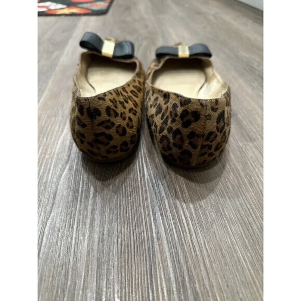 Kate Spade ‎ Calf Hair Leopard Leather Bow Flat 8 Pointed Toe Norah